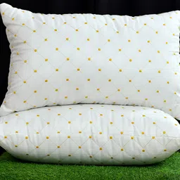 UrbanArts Gold-Toned 3 Pieces Fibre Filled Polycotton Breathable Sleep Pillows-8