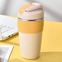UniKart Yellow & Silver Toned Stainless Steel Matte Coffee Tumbler 480 ml-image-53