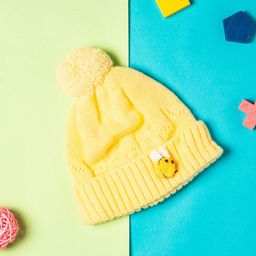 Baby Moo Unisex Kids Yellow Beanie-32