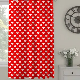 OASIS Red and White Abstract Printed Window Curtain-15