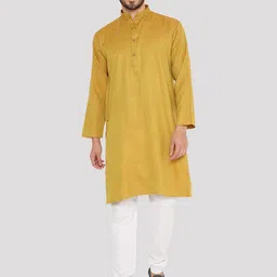Maharaja Band Collar Straight Kurta with Pyjamas-image-84