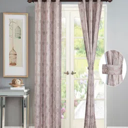 Deco Window Brown Set of 2 Ethnic Motifs Room Darkening Door Curtain-17