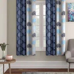 ERIC LONDON Blue & Grey 2 Pieces Ethnic Motifs Printed Room Darkening Window Curtains-image-5