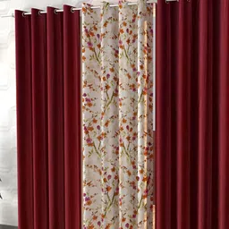 Shopgallery Rose 3 Pieces Floral Room Darkening Window Curtains-image-11