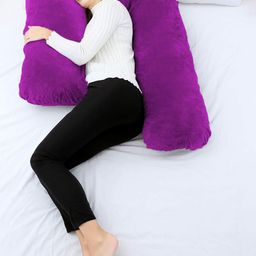 Pum Pum Purple Solid L Shaped Maternity Pillow-20