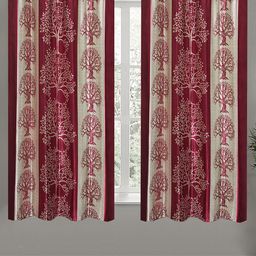 Aura Maroon & Beige 2Pcs Ethnic Motifs Room Darkening Window Curtain-picture-18