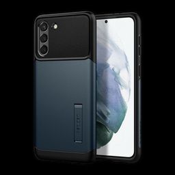 spigen Slim Armor TPU & Polycarbonate Back Case with Stand for SAMSUNG Galaxy S21 Plus (Wireless Charging Compatible, Metal Slate)-picture-1