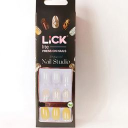 LICK Set Of 30 Reusable Artificial Press On Nails - Pastel Yellow image 2