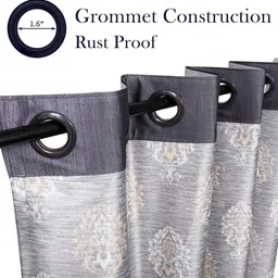 Kuber Industries Grey & Gold-Toned Set of 2 Ethnic Motifs Window image 4