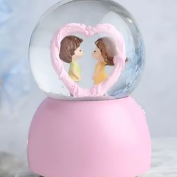 Giftii Pink Small Snow Ball Gift for Couple Curio Showpiece-image-24