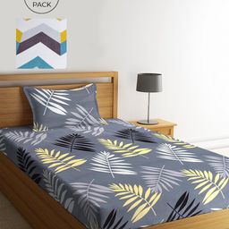 KLOTTHE Floral 300 TC 2 Single Bedsheet with 2 Pillow Covers-image-10