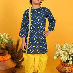 SAKA DESIGNS Boys Bandhani Printed Pure Cotton Kurta with Dhoti Pants-27