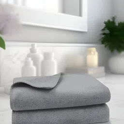 Sassoon Grey 2 Pieces Microfiber 450 GSM Hand Towels-picture-20