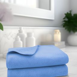 Sassoon Blue 2 Pieces 450 GSM Microfiber Hand Towels-17