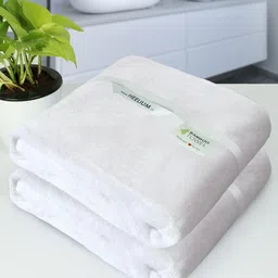 Heelium White Pack of 2 400 GSM Bamboo Bath Towel-image-55
