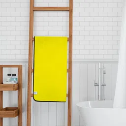 Softspun Microfiber Yellow 280 GSM Microfiber Highly Absorbent Bath Towel-12