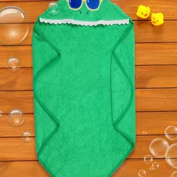 Baby Moo Infant Kids Green Solid Cotton 210 GSM Hooded Bath Towel-image-95