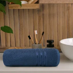 MYTRIDENT Navy Blue 400 GSM Pure-Cotton Bath Towel-image-54