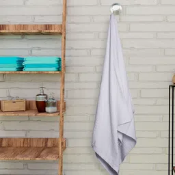 CURIOUS LIFESTYLE White & Blue 4 Pieces 400 GSM Cotton Towel Set-36
