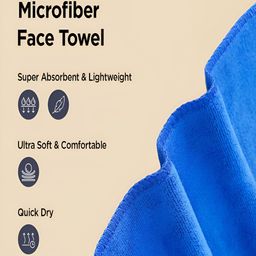 Kuber Industries Blue 2 Pieces 400 GSM Microfiber Soft Quick Dry Face Towels-19