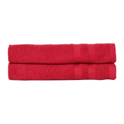 Cantabil Pack Of 2 Solid Red 400 GSM Cotton Hand Towels-19