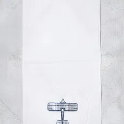 CUTIE&BOO White & Blue Embroidered 550 GSM Cotton Hand Towel-image-24