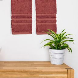 Boutique Living India Set Of 2 Red Solid 550 GSM Pure Cotton Hand Towels-2