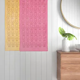 FABINALIV Kids Pink 2 Pieces Cartoon Printed 300 GSM Cotton Bath Towels-88
