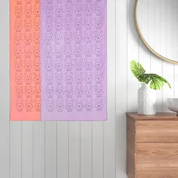 FABINALIV Orange & Purple 2 Pieces Printed Cotton 300 GSM Bath Towel-image-49