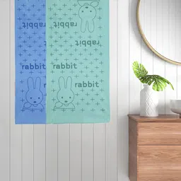 FABINALIV Kids Blue 2 Pieces Cartoon Printed 300 GSM Cotton Bath Towels-image-96