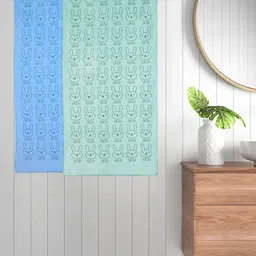 FABINALIV Kids Blue & Green 2 Pieces Printed Cotton Bath Towels-image-81