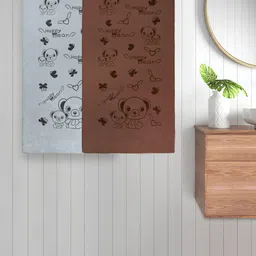 FABINALIV Grey & Brown 2 Pieces Printed 300 GSM Cotton Bath Towels-24