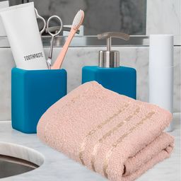 Kuber Industries 5 Pieces Pink Pure Cotton 380 Lining Face Towels-67