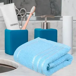Kuber Industries 4 Pieces Blue & Pink Pure Cotton 380 Lining Face Towels-36