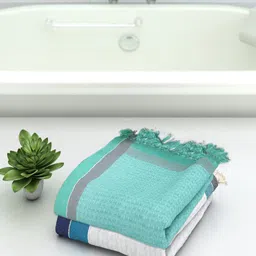 Athom Trendz Set Of 2 Striped Pure Cotton 210 GSM Bath Towels-image-73