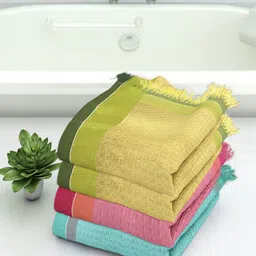 Athom Trendz Multi Set of 4 Cotton Bath Towels-74