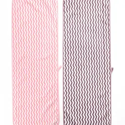 Kuber Industries Pink & Grey 2 Pcs Chevron Striped 280 GSM Hand Towels-95