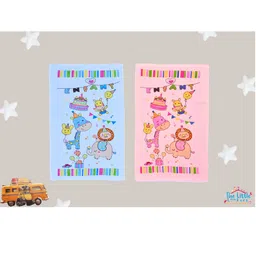 The Little Lookers Infants Set of 2 Pink 354 GSM Bath Towel-49