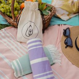 MUSH Lavender & Green 2 Pieces Striped Bamboo 250 GSM Bath Towels-13