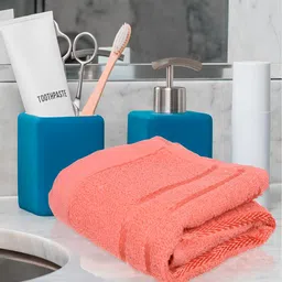 Kuber Industries 5 Pieces Brown & Orange Pure Cotton 380 Lining Face Towels-54