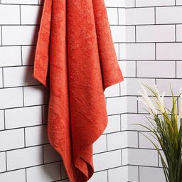 SPACES Rust Solid 480 GSM Pure Cotton Bath Towel-2