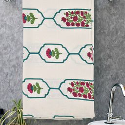 MAFATLAL White & Pink Printed 250 GSM Pure Cotton Bath Towel-32