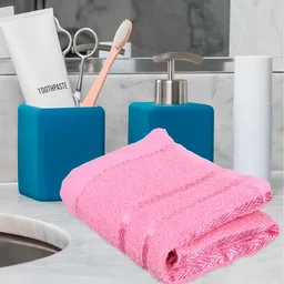Kuber Industries 4 Pieces Pink Pure Cotton 380 Lining Face Towels-image-86