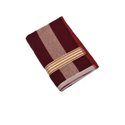 Kuber Industries Maroon & Beige Striped 150 GSM Cotton Quick Dry Bath Towel-image-60