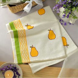 MASU LIVING White & Yellow 1 Printed Cotton 380 GSM Bath Towel-image-42