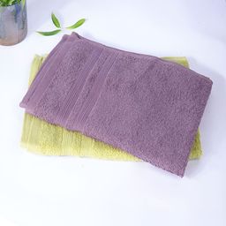 Kuber Industries Lavender & Yellow 2 Pcs 525 GSM Cotton Hand Towels-96