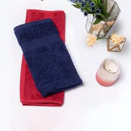 wakefit Red & Blue 4-Pieces Cotton 500 GSM Square Hand Towels-22