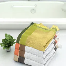 Athom Trendz Pack of 4 Cotton Lightweight Quick-Dry & High Absorbant Bath Towel-46