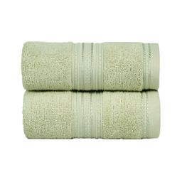 MYTRIDENT Classic Light Green 2 Pieces 525 GSM Pure Cotton Super Soft Hand Towels-image-32