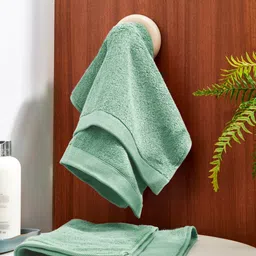 DDecor Unisex Set Of 2 Green Solid 450 GSM Live Beautiful Hand Towels-15